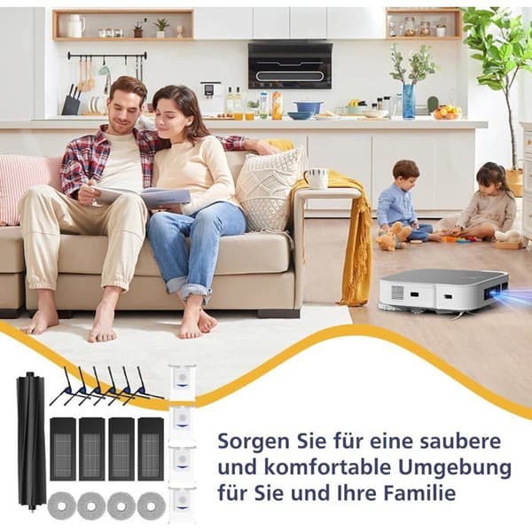 Sæt med 19 tilbehør til Ecovacs Deebot X2 Omni/X2/X2 Pro robotstøvsuger, hovedbørste, tilbehørssæt osv.