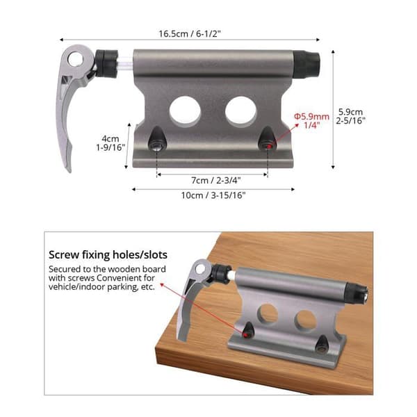 2 cykelgaffelstøtter i aluminiumslegering - Quick Release - Lastbil/SUV/Trailer