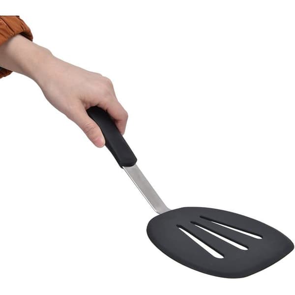 Rund silikonspatel - 1 styck, extra stor, non-stick - Lämplig för ägg, pannkakor, matlagning