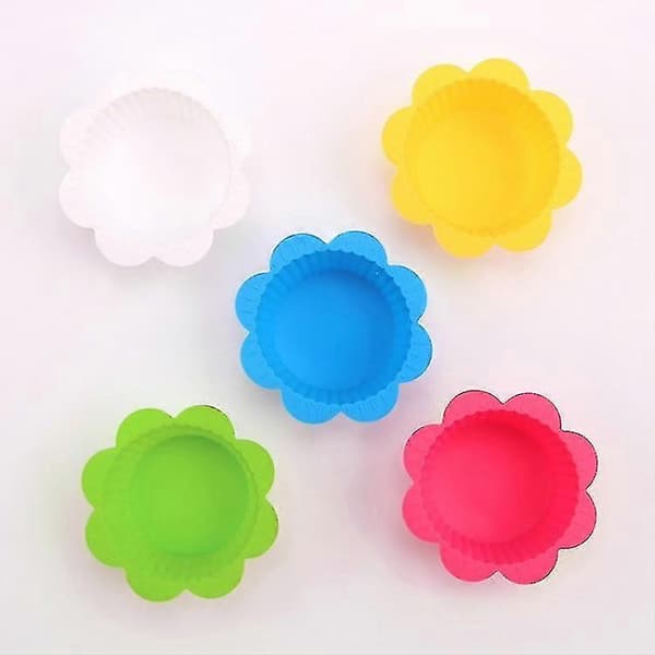20 stk DIY Bakeform Makron Blonder Form Silikon Kakekopp Pudding Eggterte Muffinsform, Farger sendes tilfeldig