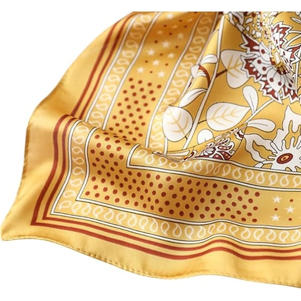 Satin Square 27 Tommer Hårskjerf Silkefølelse Hals Wraps Hodeskjerf Neckerchief Hodeplagg Mote Bandanas S07172