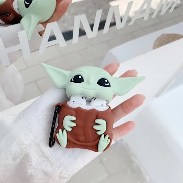 Airpods Silikonfodral Kompatibelt med Airpods Fodral Söt Rolig 3D Cartoon Cover [Yoda Alien] Airpods 3