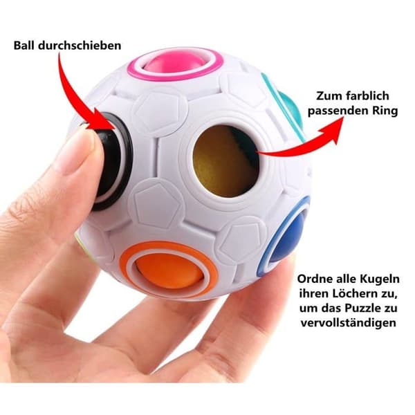 Magisk regnbueball-puslespill - 1 stk, 3D - Passer for barn ≥6 år, voksne, jenter, gutter