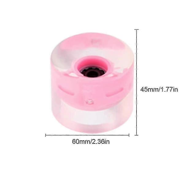 4st Skateboardhjul - PU Blinkande Rullar för Longboards pink