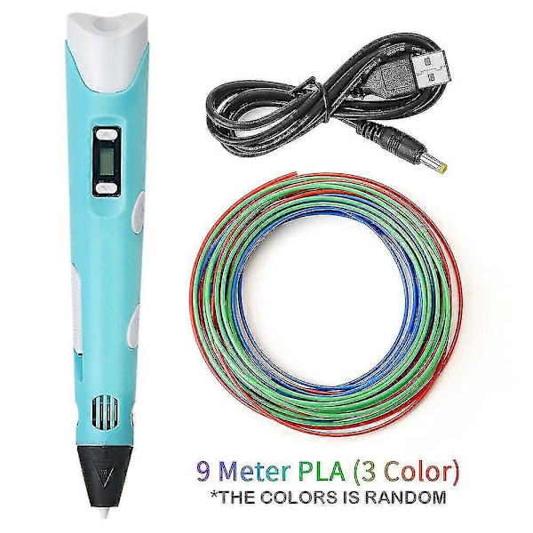 3D-printerpen Digital Intelligent Fremstilling med PLA Farver Filament Refill Blue PLA 9m