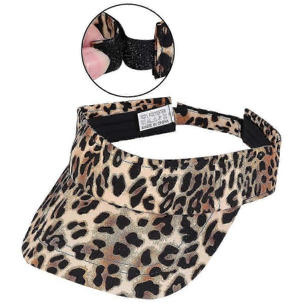 Solskærmshat til kvinder i bomuld med leopardprint