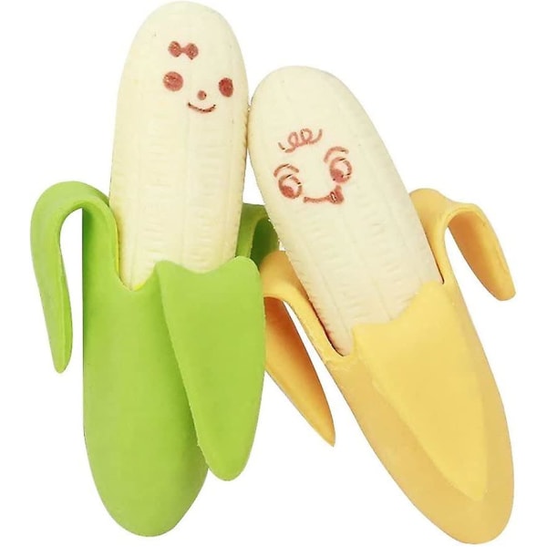 Kawaii Banana Fruit Eraser, Mini Novelty Fruit Kumi Myrkytön värillinen set Opiskelijan toimistotarvikkeet Koulutarvikkeet Lapsille Lahjat Hauskaa