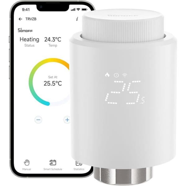 Smart sammenkoblet termostatisk radiatorventil, kompatibel med ZigBee 3.0, stemmestyring osv.