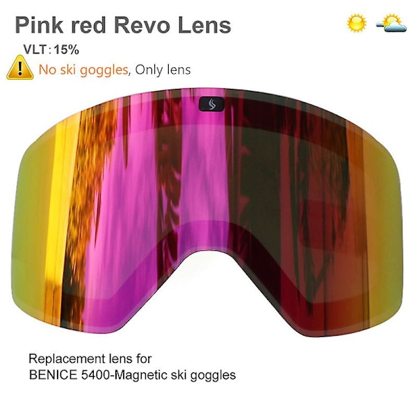 Hiihtolasit magneettisella kaksikerroksisella polarisoidulla linssillä, lasketteluun, huurtumista estävät, UV400-suojaavat lumilautailulasit miehille ja naisille, hiihtolasit Pink3 Lens Only
