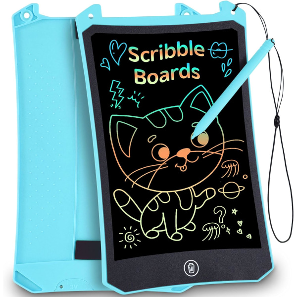 LCD-skrivetablet - Farverig skærm Doodle Scribbler Pad Tegnebræt Læring Pædagogisk legetøj - Gave til børn 3-6 7 8 9 år gammel pige dreng Blue