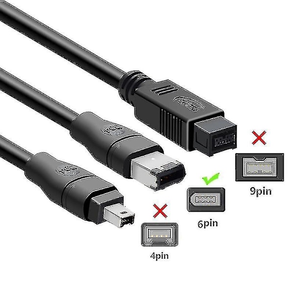 1,8 m Firewire IEEE 1394 6-pin han til USB 2.0 han adapter konverter kabel