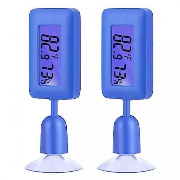 2 st reptiltermometer och hygrometer, som kan mäta -20-60 ℃, akvarietermometer hygrometer - blå