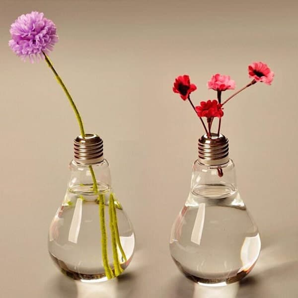 Transparent glasbordsvas glödlampa för växter blommor trädgårdsbröllopsdekoration