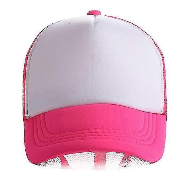Barn Gutter Jenter Uformelle Trucker Baseball Caps Peak Snapback Solhatt Hodeplagg Rose Red   White
