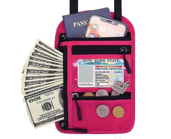 RFID-blokkerende passholder Multifunksjonell passholder - Rosa PK