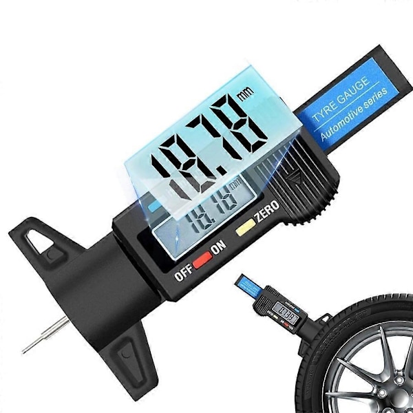 Typ A 0-25,4 mm LCD-display Digitalt Djupmätare Mätinstrument Bil Däckmönster Däckslitage Detektering