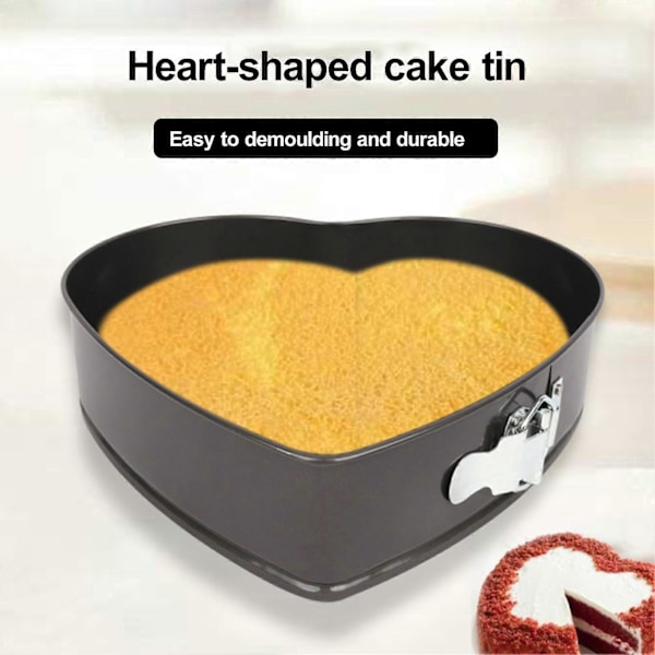 JiKaiX Hjerteformet Springform Madkvalitet BPA-fri Varmebestandig Genanvendelig Mikrobølgeovn Sikker Non-Stick Cheesecake Form 20cm