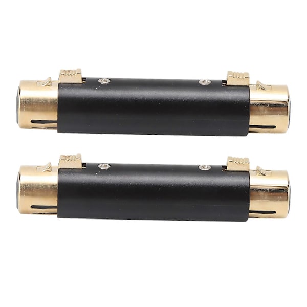 2Pcs Audio Adapter 3pin XLR Female Zinc Alloy GoldPlated Microphone Cable Converter Connector