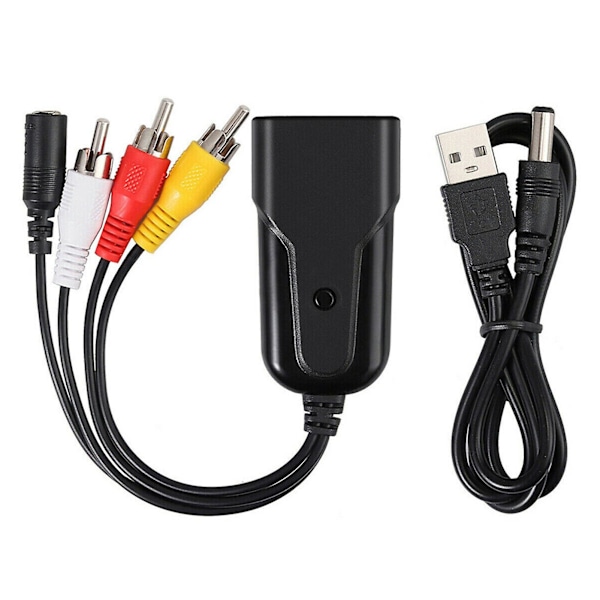Audio Converter 1080P HD-kompatibel HDMI-kompatibel til AV/RCA 4 Output Porte Video Converter Hjemmeforsyning