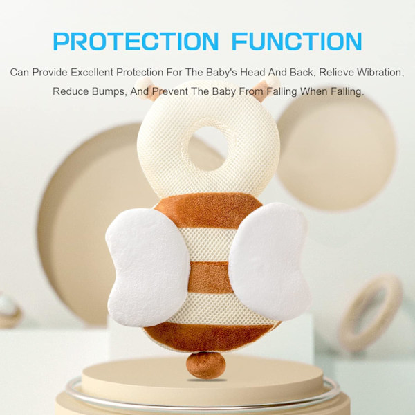 Babyhuvudskydd, Babyhuvudskydd Ryggsäck, Justerbara Toddler Huvudskyddssäkerhetsdynor, för 4-24 Månader Baby Lärande Gå Honeybee