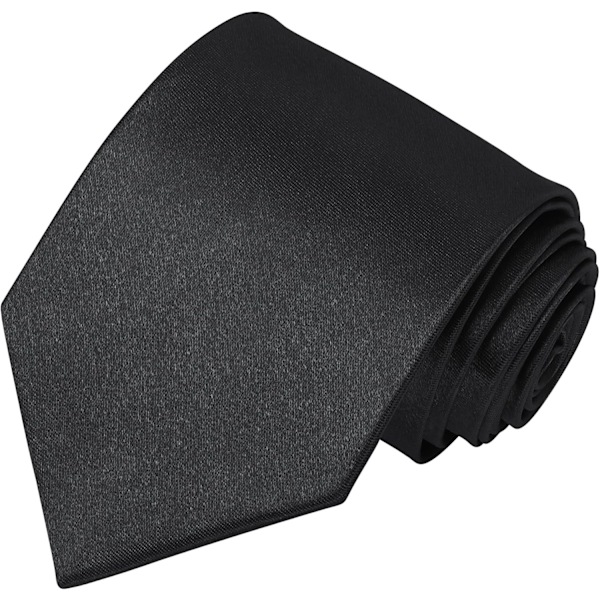 Herrar Slips Solid Färg Halsduk för Män Bröllop Business Formell Slipsar Black