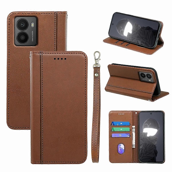 HX01 Lommebokdeksel til HMD Fusion 5G Magnetisk Lukking PU Lær Telefondeksel - Brun Multicolor Brown