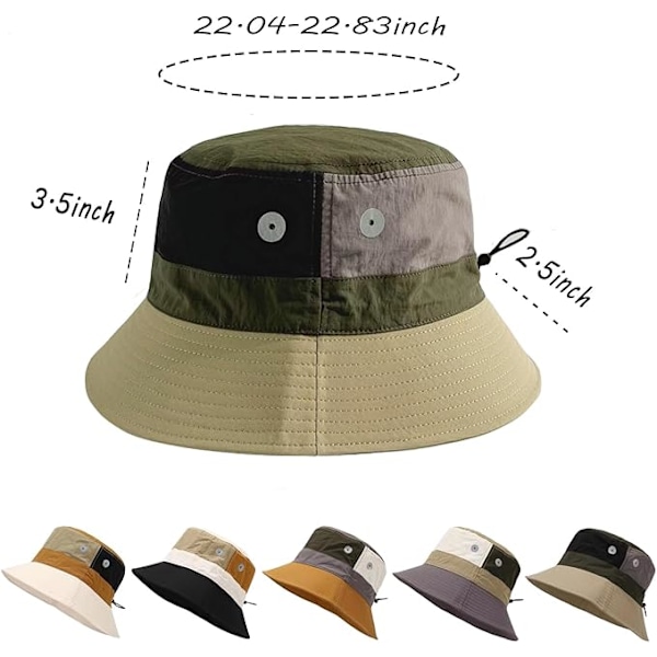 Unisex Foldable Kalastajan Hattu Auringon Bucket Hat Bucket Hat Vedenpitävä Auringon Hattu Kesä Ranta Hattu Ulkoilu Verde