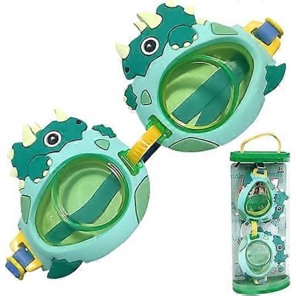 Simglasögon för barn, tecknade simglasögon, söta poolglasögon, dykglasögon för barn, snorkelglasögon för pojkar och flickor Triceratops