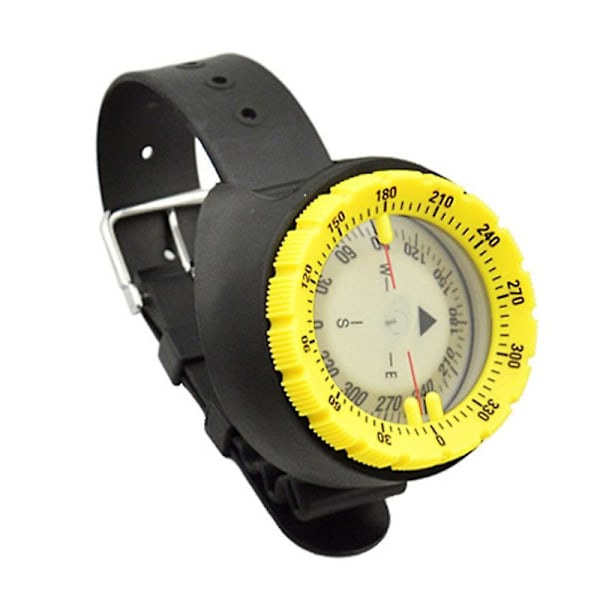 Undervanns 50m Dykking Kompass Navigator Digital Scuba Selvlysende Balansert Klokke Yellow