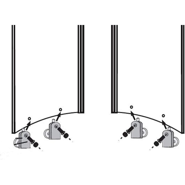 4 Pak Dørruller til Brusebad - Brusebadruller - Glidebane-Ruller - Messingstøttearm med 25 mm Diameter Hjul til Brusekabine, Bruseværelse