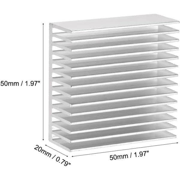 Elektronik køler køleplade til MOS GPU IC chip sølv 50 x 50 x 20 mm