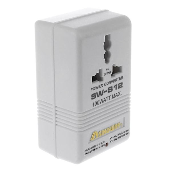 100w 110v/120v Til 220v/240v Step-up&down Spændingsomformer Transformer Rejse Hvid