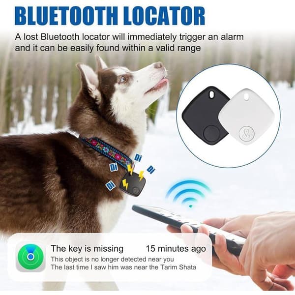 Bluetooth 4G GPS-spårare kompatibel med Apple Hitta-appen (endast iOS), 2-pack