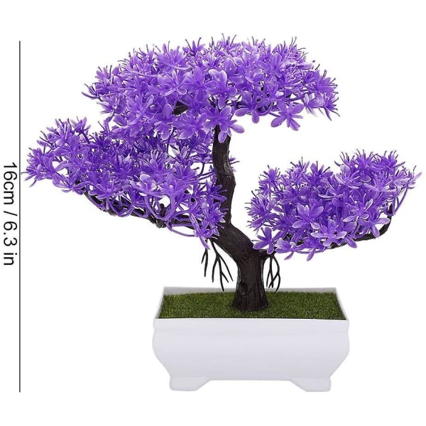 Keinotekoinen Bonsai-puu Tekokasvi Koriste Ruukkupuutarha Koti Toimisto Sisustus Tekokasvi Ruukku (violetti Cedar)