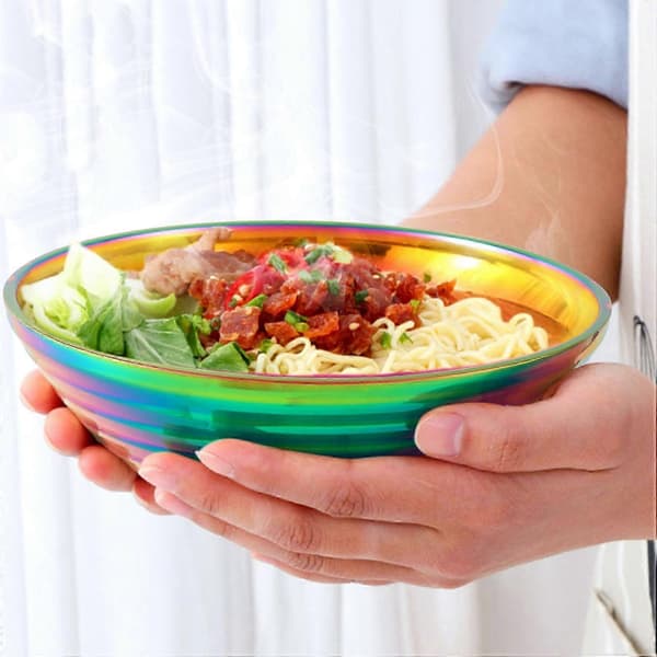 Rund Nudelskål til Ramen Skål Rustfrit Stål Regnbue Nr.0