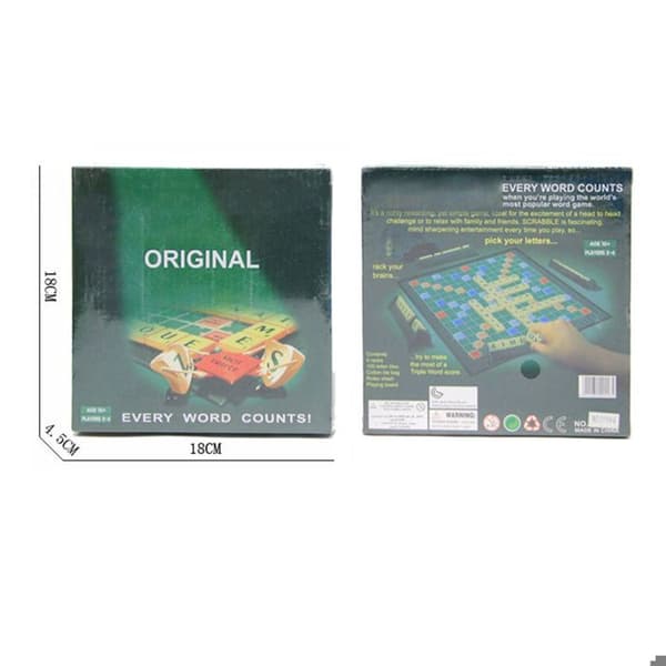 Scrabble brettspill, 3D, pedagogisk, for 2 til 4 spillere, bærbart