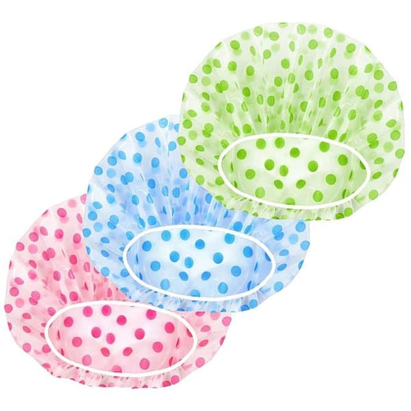 Gjenbrukbare dusjhetter - 3 stk, elastiske - Grønn, blå og rosa - Passer for kvinner, jenter