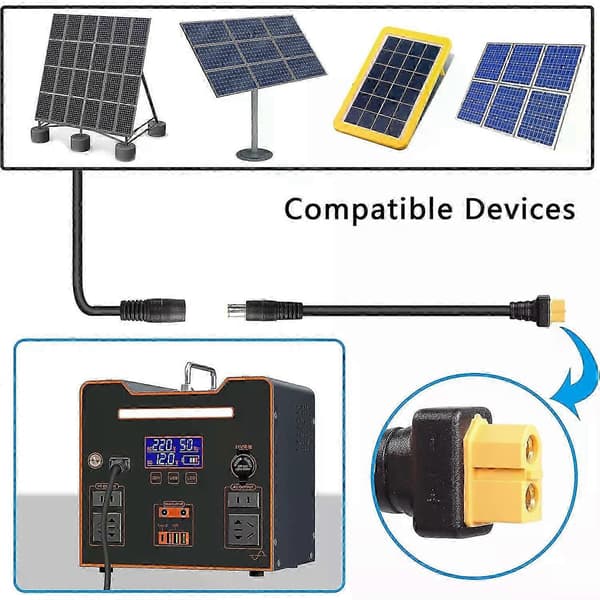 DC 8mm til XT60 strømkabel 14AWG DC 7909 han til XT60 hun adapterkabel til solpanel bærbar strømstation solgenerator