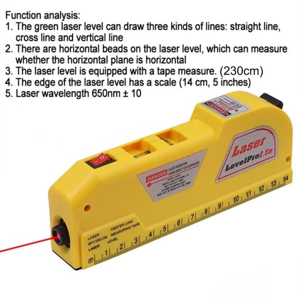 Lasernivå med måttband