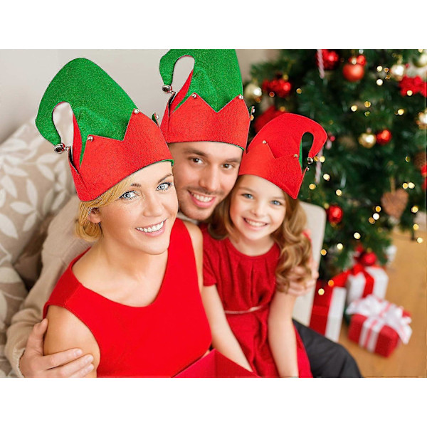 3-pack Jul Tomte Filt Hatt - Julhelg Party Kostym Gåvor Tillbehör 3 st - Tomte Julhatt - Vuxenmodell 28 cm