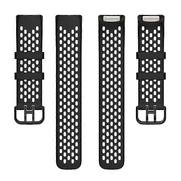 Blød silikone sportsudskiftningsurrem med åndbare huller til Fitbit Charge 6/5 Multicolor Style A