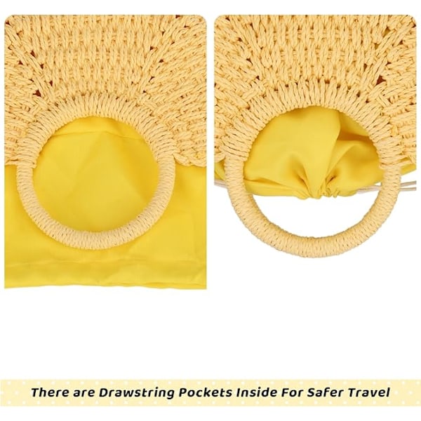 Stråväska för damer, vävd crossbody axelväska handväska satchel för sommaren Amarillo