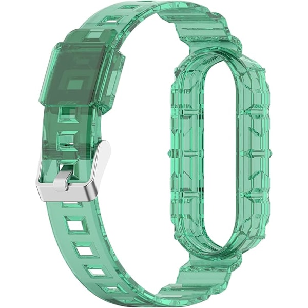 Smart klockarmband för Xiaomi Mi Band 7/6/5, transparent silikonklockarmband, ersättningsarmband handledsband handledsband för Xiaomi Green