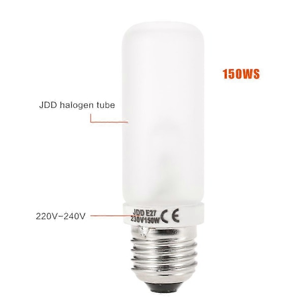 JDD E27 150W 2800K Studio Strobe Valokuvaus Salamavalon Mallinnusvalo Putkilamppu Polttimo 220V-240V / 230V