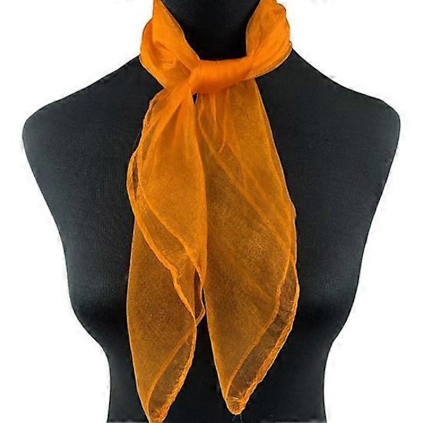 2 stk. Dame Tørklæde Glat Satin Gennemsigtig Ensfarvet Mesh Tynd Justerbar Dekorativ Let Blød Aquaman Dans Squaredans Stewardesse orange