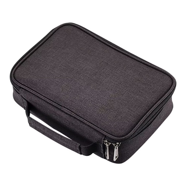 Blyantsæske, Multifunktionel Stor Kapacitet Blyantsæske Blyantpung Wrap Farveblyant Holder Organizer Papirvarer Taske Black