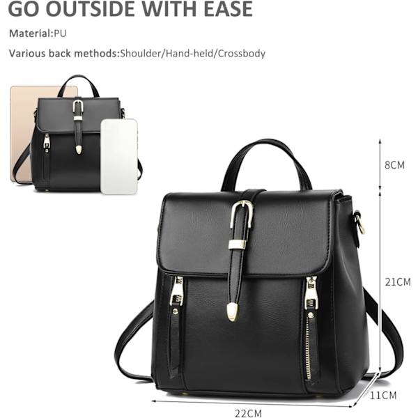 Liten Ryggsäck Dam Crossbody Väskor Mini Ryggsäck Söta Flickor PU Läder Vattentät Ryggsäck för Dagliga Resor Amarillo