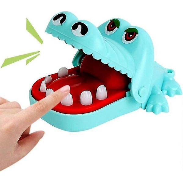 Klassisk Bite Fingerleke Krokodille Leke (blå)