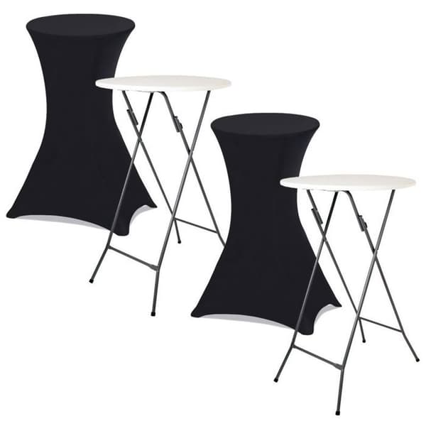 Set med 2 svarta överdrag för 110 cm hopfällbart barbord