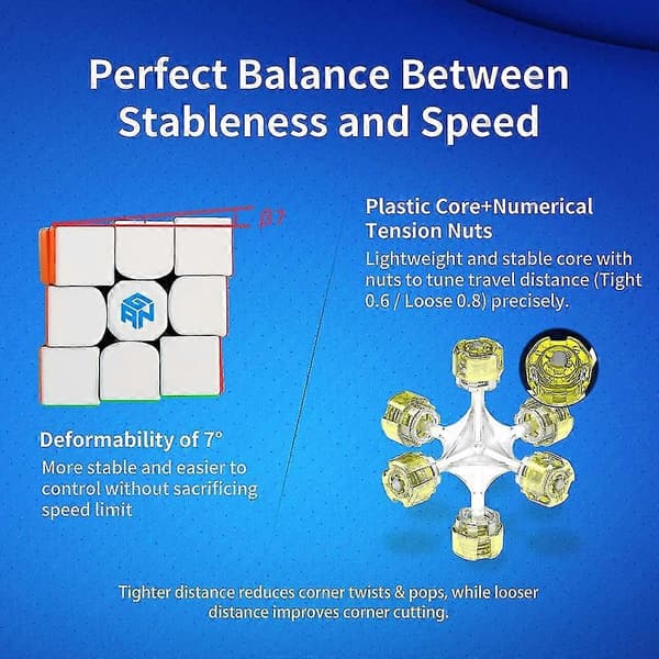 3x3 Speed Cube Gans 356rs Magic Cube (uten klistremerker)